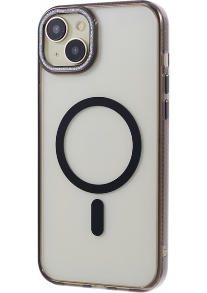 Iphone 15 Case Mıknatıs Yüzüğü+Tpu+Pc+Alüminyum Alaşım Black ile Uyumlu Telefon Kılıfı (Yurt Dışından)