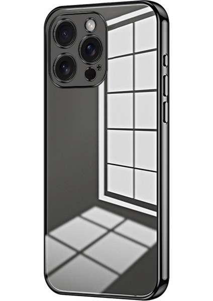 Iphone 15 Pro Max Elektrokaplama Anti Çizgi Tpu Telefon Protector Black Için Telefon Kılıfı (Yurt Dışından)