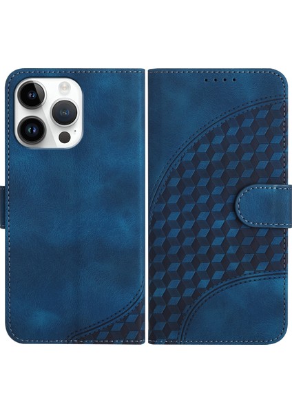 Iphone 15 Pro Max Pu Deri Sapfire Için YX0060 Telefon Kılıfı (Yurt Dışından)