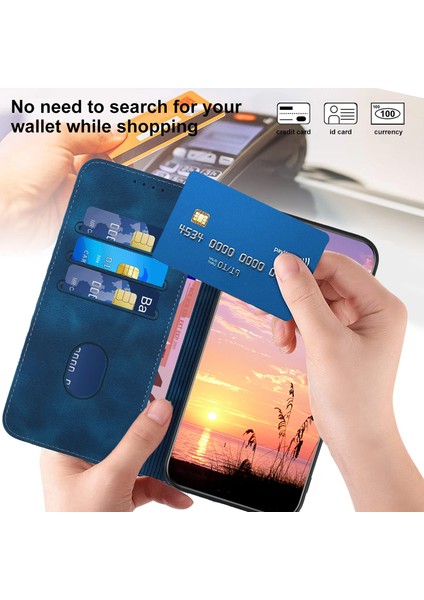 Iphone 15 Pro Max Pu Deri Sapfire Için YX0060 Telefon Kılıfı (Yurt Dışından)