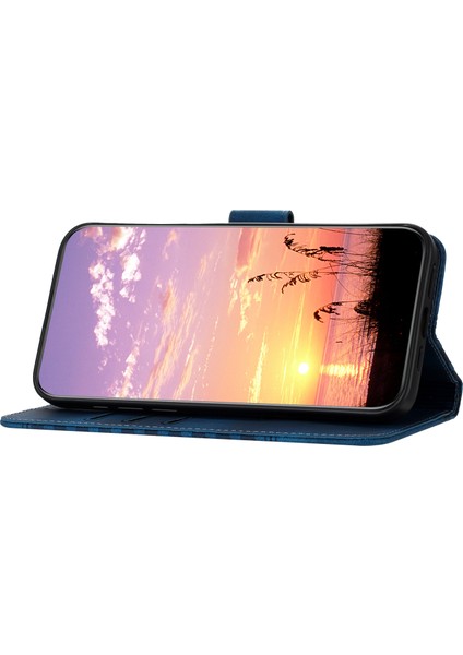Iphone 15 Pro Max Pu Deri Sapfire Için YX0060 Telefon Kılıfı (Yurt Dışından)