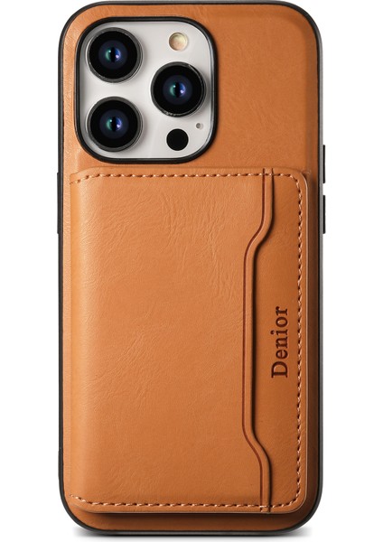 Iphone 15 Pro Max Söndürülebilir Kart Kickstand Khaki ile Uyumlu Telefon Kılıfı (Yurt Dışından)