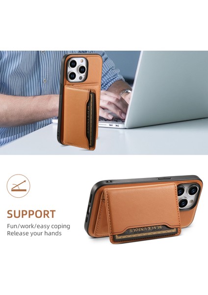 Iphone 15 Pro Max Söndürülebilir Kart Kickstand Khaki ile Uyumlu Telefon Kılıfı (Yurt Dışından) indirimleri