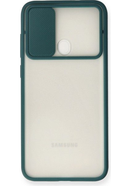 Samsung Galaxy M11 Kılıf Palm Buzlu Kamera Sürgülü Silikon - Yeşil 327107