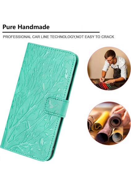 Iphone 15 Plus Cover Tree Bird Pu Deri Deri Stand Cep Telefonu Yeşil Telefon Kılıfı (Yurt Dışından) fiyatları