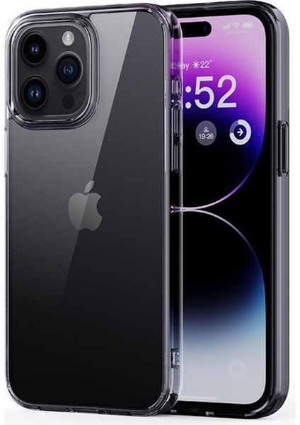 Iphone 15 Pro Max Cep Telefon Ları Için Crystal Clear Tpu+Pc Geri Tövbe Teslim Siyah Telefon Kılıfı (Yurt Dışından)