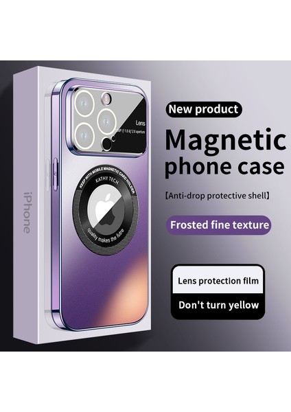 Ag Nano Buzlu Logo Iphone 15 Pro Max Glass Lens Film Dark Mor ile Uyumlu Pc Telefon Kılıfı (Yurt Dışından) indirimleri