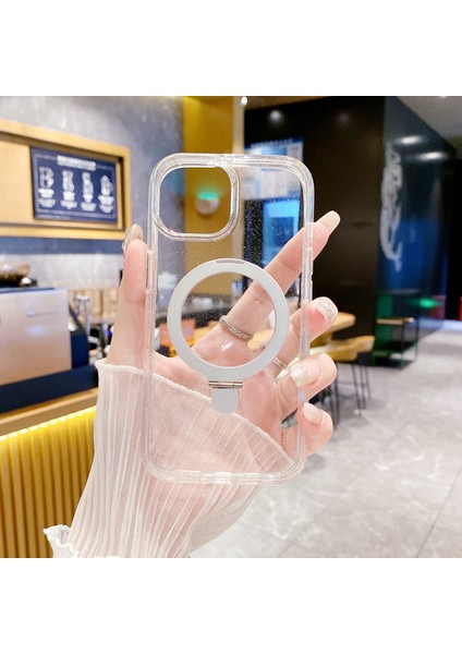 Iphone 15 Plus Case Tpu+Akrilik Kickstand Manyetik Telefon Tutucu Beyaz Telefon Kılıfı (Yurt Dışından) fiyatları