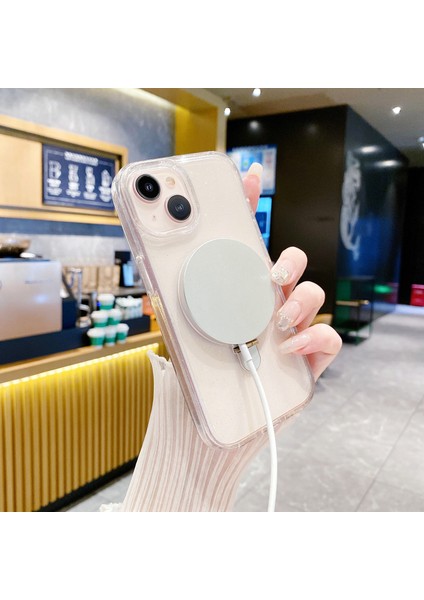 Iphone 15 Plus Case Tpu+Akrilik Kickstand Manyetik Telefon Tutucu Beyaz Telefon Kılıfı (Yurt Dışından) modelleri