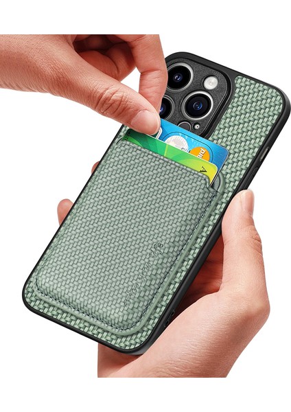 Iphone 15 Pro Fiber Pu Deri Kaplamalı Pc+Tpu Yeşil Telefon Kılıfı (Yurt Dışından) fırsatları