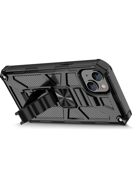 Iphone 15 Plus Telefon Kasası Anti Çizik Kickstand Sert Pc Yumuşak Tpu Telefon Kabuk Black Telefon Kılıfı (Yurt Dışından) fiyatları