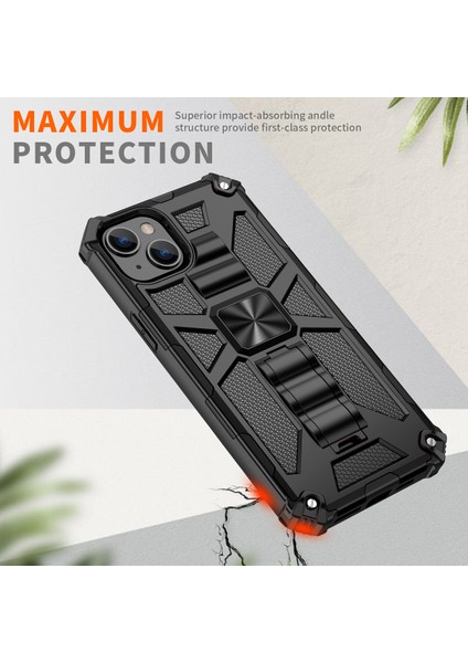 Iphone 15 Plus Telefon Kasası Anti Çizik Kickstand Sert Pc Yumuşak Tpu Telefon Kabuk Black Telefon Kılıfı (Yurt Dışından) fırsatları
