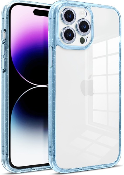 Iphone 14 Pro Max Case Pc+Tpu+Cam Işıltılı Toz Telefon Kabuk Mavisi Telefon Kılıfı (Yurt Dışından)