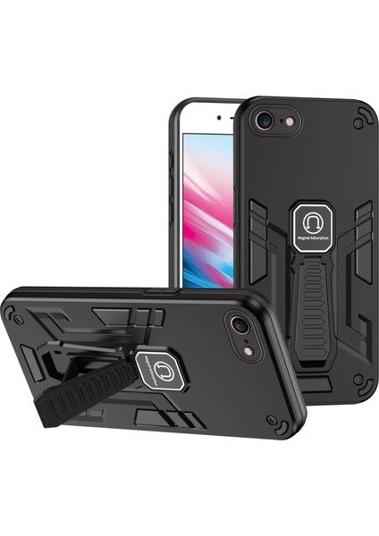 Iphone 7/8 Için Telefon Kasası Koruyucu Back Kickstand Black Telefon Kılıfı (Yurt Dışından)