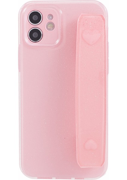 Iphone 12 Vaka Için Parıltılı Tpu Telefon Geri Kapağı Bileklik Kickstand Pink ile Telefon Kılıfı (Yurt Dışından)