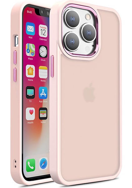 Iphone 15 Pro Max Shockproof Tpu+Pc+Metal Kıvrık Anti Cilt Touch Kabuk Pembe Telefon Kılıfı (Yurt Dışından)