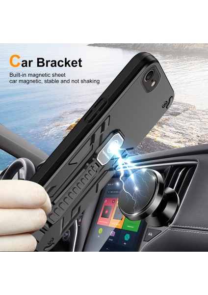 Iphone 7/8 Için Telefon Kasası Koruyucu Back Kickstand Black Telefon Kılıfı (Yurt Dışından) fırsatları