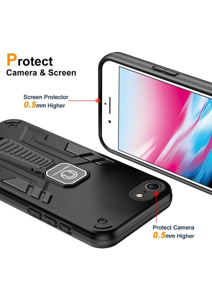 Iphone 7/8 Için Telefon Kasası Koruyucu Back Kickstand Black Telefon Kılıfı (Yurt Dışından) indirimleri