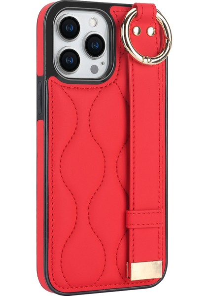 Iphone 12 Pro Max Shockproof Vaka Dalga Potu Pu+Tpu Kickstand Telefon Kırmızı Telefon Kılıfı (Yurt Dışından) fiyatları