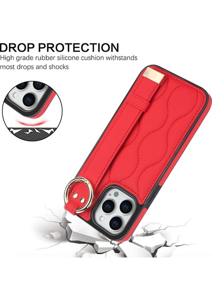 Iphone 12 Pro Max Shockproof Vaka Dalga Potu Pu+Tpu Kickstand Telefon Kırmızı Telefon Kılıfı (Yurt Dışından) indirimleri