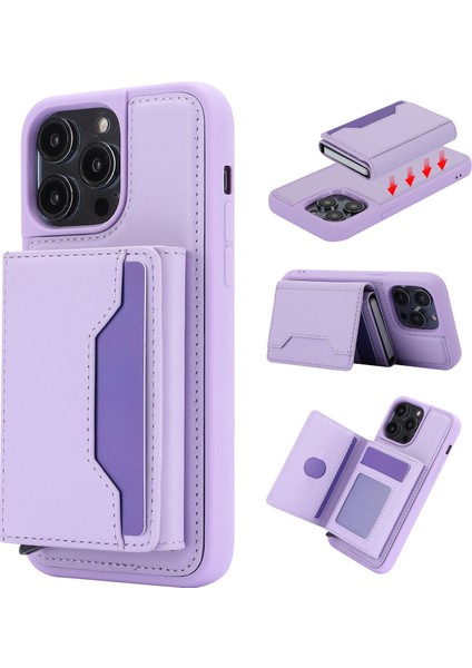 Iphone 14 Pro Case 2'si 1 Arada Kickstand Telefon Mor Telefon Kılıfı (Yurt Dışından)