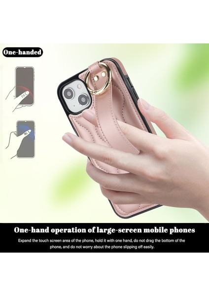 Iphone 13 Vaka Dalga Deseni Pu+Tpu Kickstand Rose Gold ile Telefon Kılıfı (Yurt Dışından) modelleri