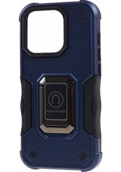 Iphone 15 Pro Max Kickstand Telefon Kasası Pc+Tpu Kayma Önleyici Sağlam Koruyucu Mavi Telefon Kılıfı (Yurt Dışından) modelleri