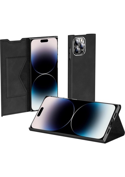 Iphone 12 Pro Deri Stand Kartı Yuvaları Koruyucu Telefon Black Telefon Kılıfı (Yurt Dışından) fırsatları