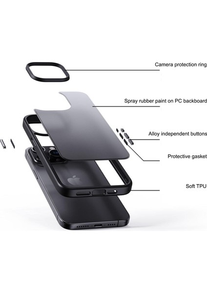 Iphone 15 Pro Max Cep Telefon Ları Için Alüminyum Alaşım Kamera Çerçevesi Tpu+Pc Anti Drop Işık Mor Mor Telefon Kılıfı (Yurt Dışından)