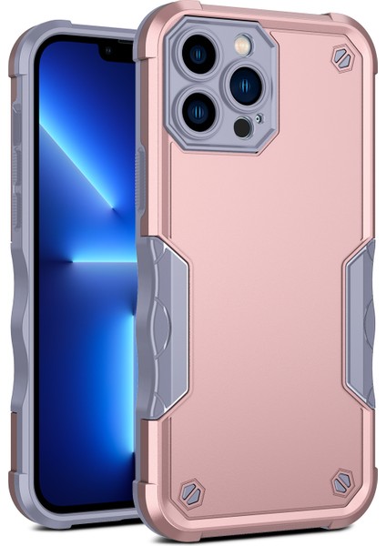 Iphone 15 Slip Olmayan Şeritler Için Cep Telefonu Kapağı Şok Geçirmez Pc+Tpu Geri Golü Altın Telefon Kılıfı (Yurt Dışından)