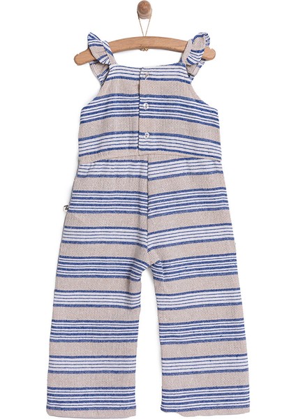 Çizgili Brode Patiksiz Tulum Kız Bebek