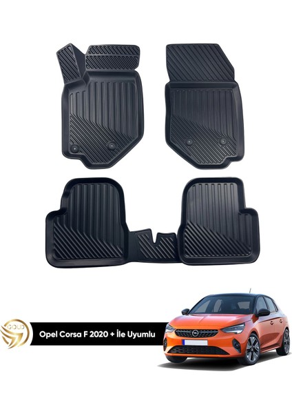 Opel Corsa F Voli 3D Havuzlu Kauçuk Oto Paspas Yumuşak