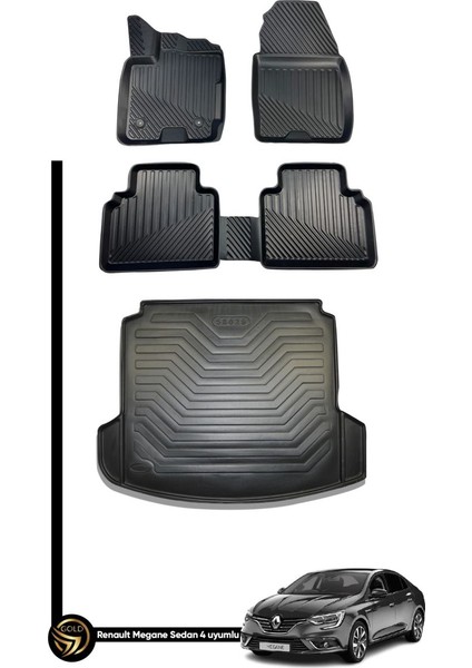 Renault Megane 4 3D Havuzlu Paspas + Bagaj Havuzu Araca Özel Dolcex Kauçuk Set