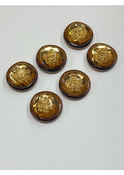 Trençkot Ceket Düğmesi Italyan Düğme 6'lı Set Hardal 2,5 cm D2001