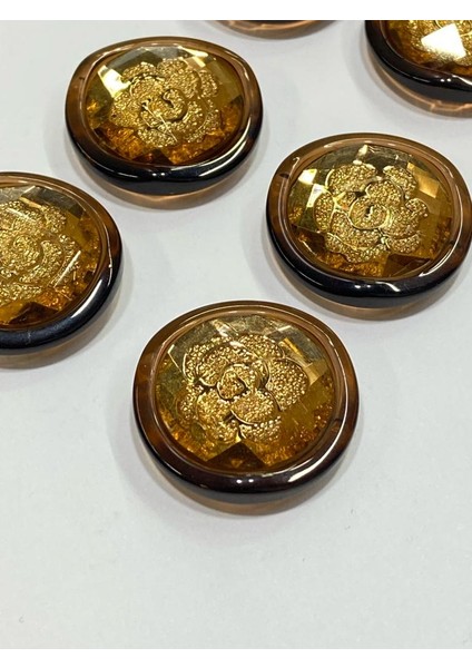 Trençkot Ceket Düğmesi Italyan Düğme 6'lı Set Hardal 2,5 cm D2001