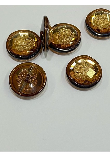 Trençkot Ceket Düğmesi Italyan Düğme 6'lı Set Hardal 2,5 cm D2001