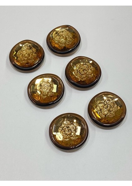 Ceket ve Kol Boy Düğmesi Italyan Düğme 6'lı Set Koyu Hardal 2 cm D2002 fiyatları