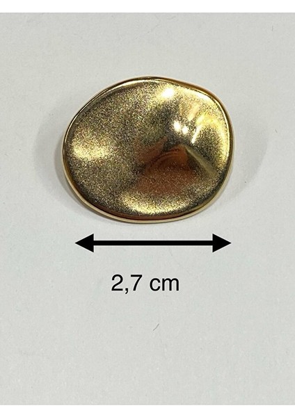 Trençkot Kaban Düğmesi Takımı Elips Model / Gold 6 Lı Set 2,7 cm modelleri