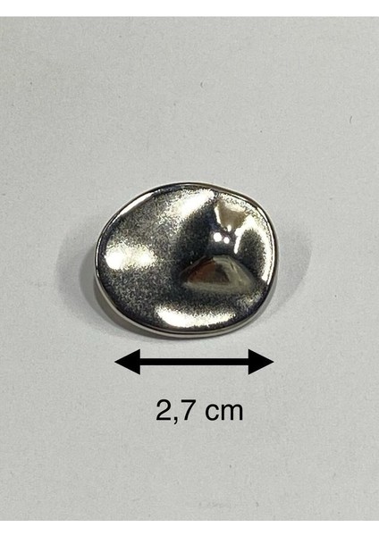 Trençkot Kaban Düğmesi Takımı Elips Model / Gümüş 6 Lı Set 2,7 cm fiyatları