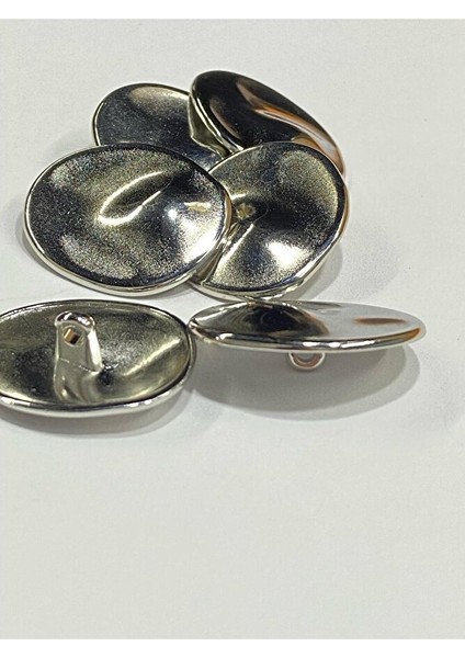 Trençkot Kaban Düğmesi Takımı Elips Model / Gümüş 6 Lı Set 2,7 cm modelleri