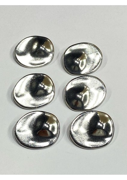 Trençkot Kaban Düğmesi Takımı Elips Model / Gümüş 6 Lı Set 2,7 cm fırsatları