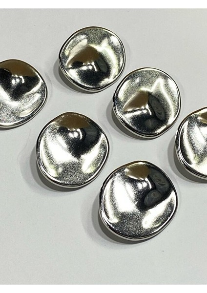 Trençkot Kaban Düğmesi Takımı Elips Model / Gümüş 6 Lı Set 3 cm