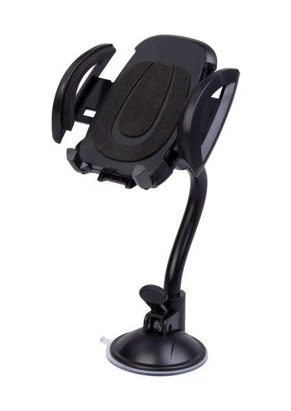 T-01 Vantuz + Braketi 360 Derece Siyah Telefon Tutucu