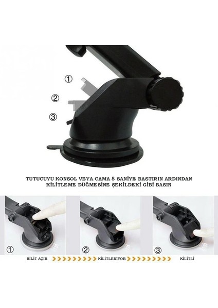 T-42 Araç Içi Uzayan Ayarlanabilir Vantuzlu Telefon Tutucu fiyatları