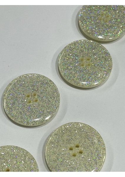 Kaban Mont Düğmesi/ Italyan Düğme/ Krem Simli / 6 Lı Set / 2,5 cm indirimleri
