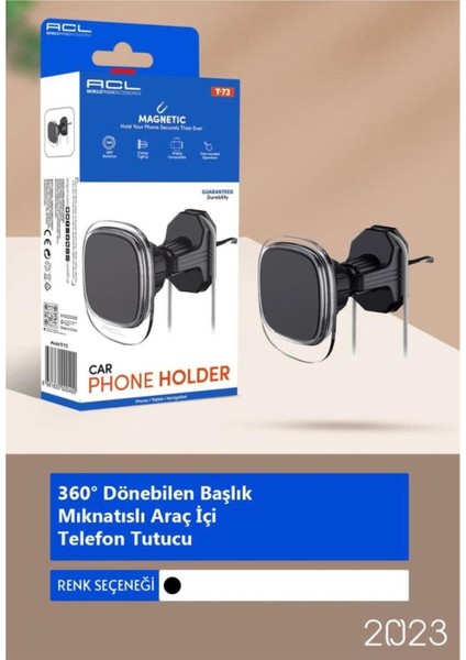 T-73 360° Dönebilen Mıknatıslı Araç Içi Telefon Tutucu