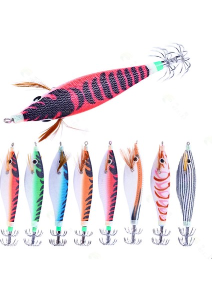 8 Adet 9.6g 10 cm Luminou Kalamar Jig Balıkçılık Ahşap Karides Cazibesi Kalamar Mürekkepbalığı Jig Lures Balıkçılık Yemler (Yurt Dışından)