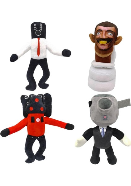 Skibidi Tuvalet Oyuncak Peluş, Kameraman Peluş, Konuşmacı Peluş, Kaprisli Doldurulmuş Şekil Bebek, Yumuşak Dolması Şekil Bebek, 4 Için (Yurt Dışından)