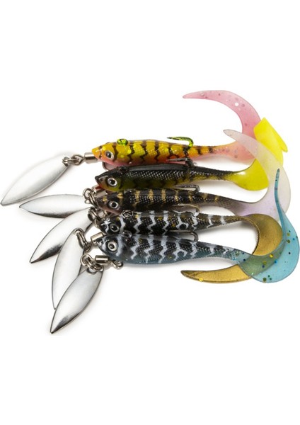 Adet Biyonik Platin Makara Yumuşak Lures Payetler ve Kurşun Sargılar Bucktails Lures Için Balık Şekilli Yumuşak Lures Simüle (Yurt Dışından)