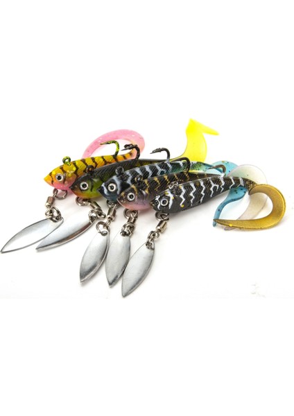 Adet Biyonik Platin Makara Yumuşak Lures Payetler ve Kurşun Sargılar Bucktails Lures Için Balık Şekilli Yumuşak Lures Simüle (Yurt Dışından)